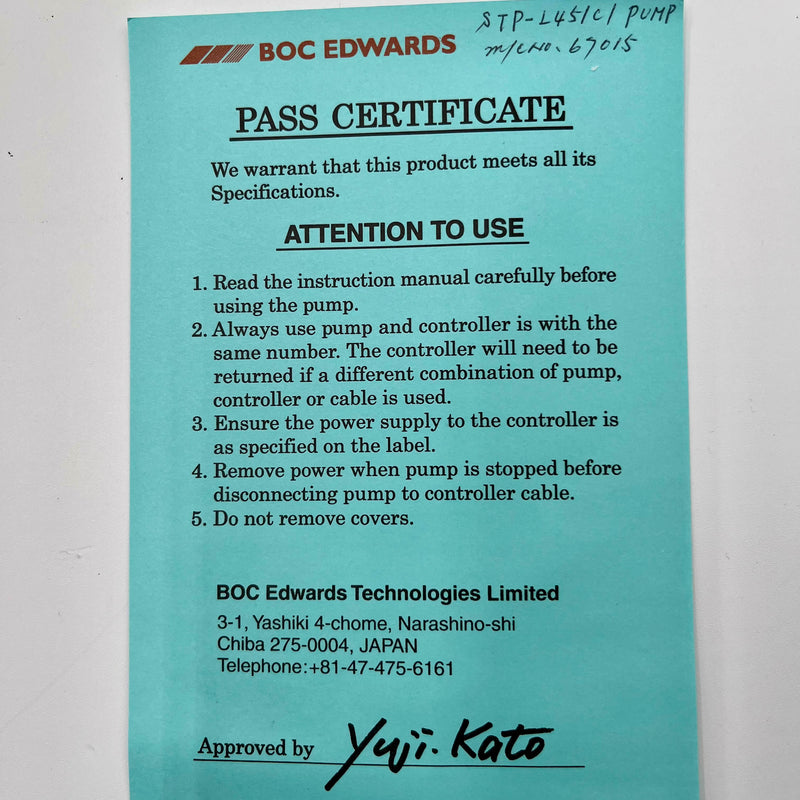 BOC Edwards STP L 451 C 1 Turbomolecular Pump