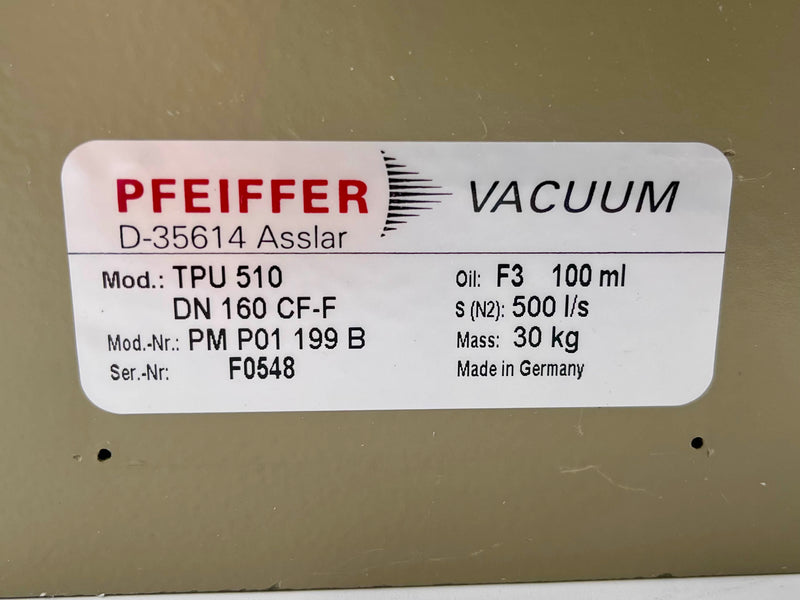 Pfeiffer TPU 510 Turbomolecular Vacuum Pump