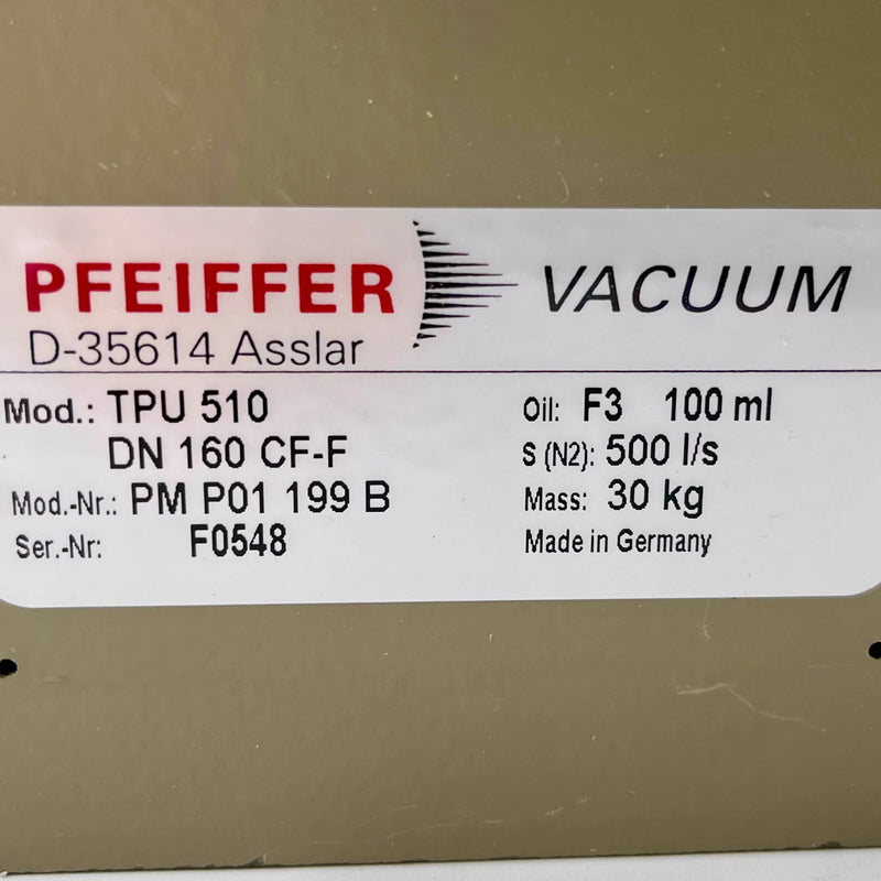 Pfeiffer TPU 510 Turbomolecular Vacuum Pump