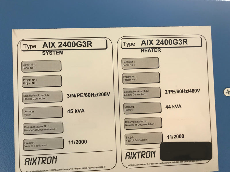 Aixtron AIX 2400 G 3 R MOCVD (Metal Organic Chemical Vapor Deposition)