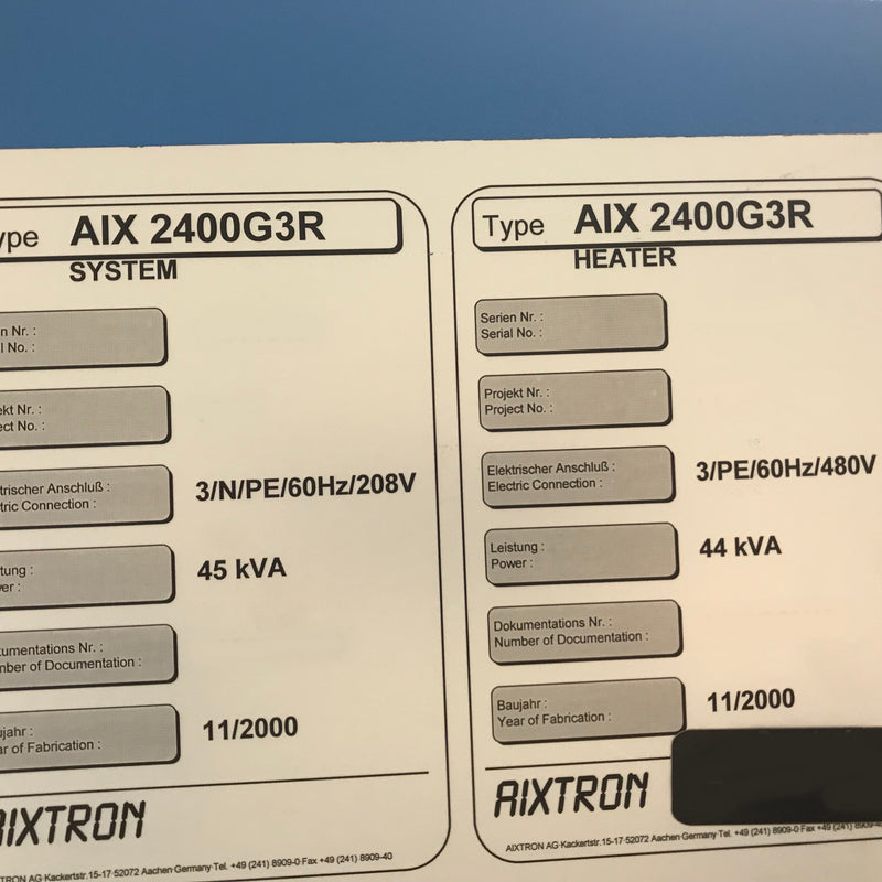 Aixtron AIX 2400 G 3 R MOCVD (Metal Organic Chemical Vapor Deposition)