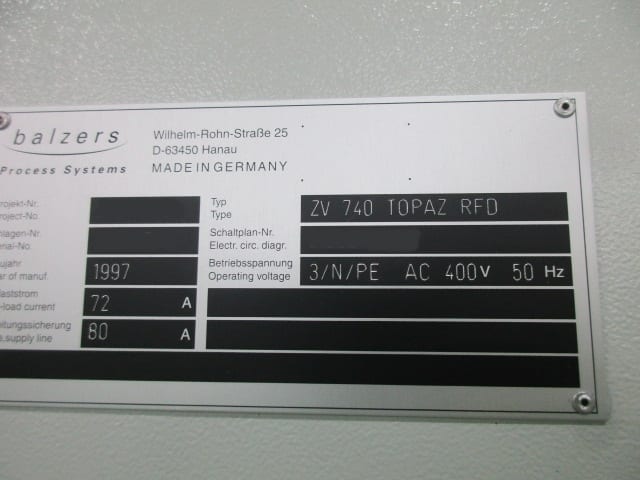 Oerlikon Balzers ZV 740 Topaz RFD