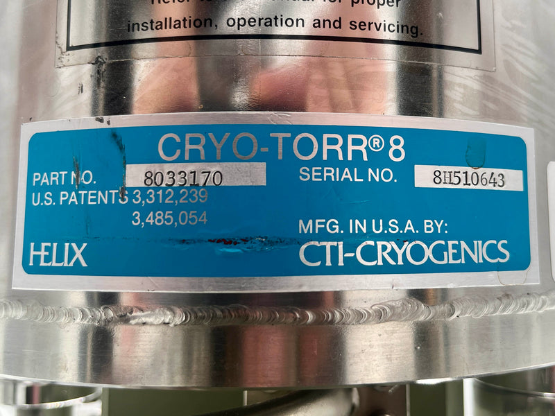 CTI Helix Cryo-Torr 8 High Vacuum Pump