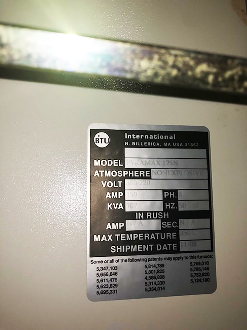 BTU Pyramax 125 N Reflow Oven