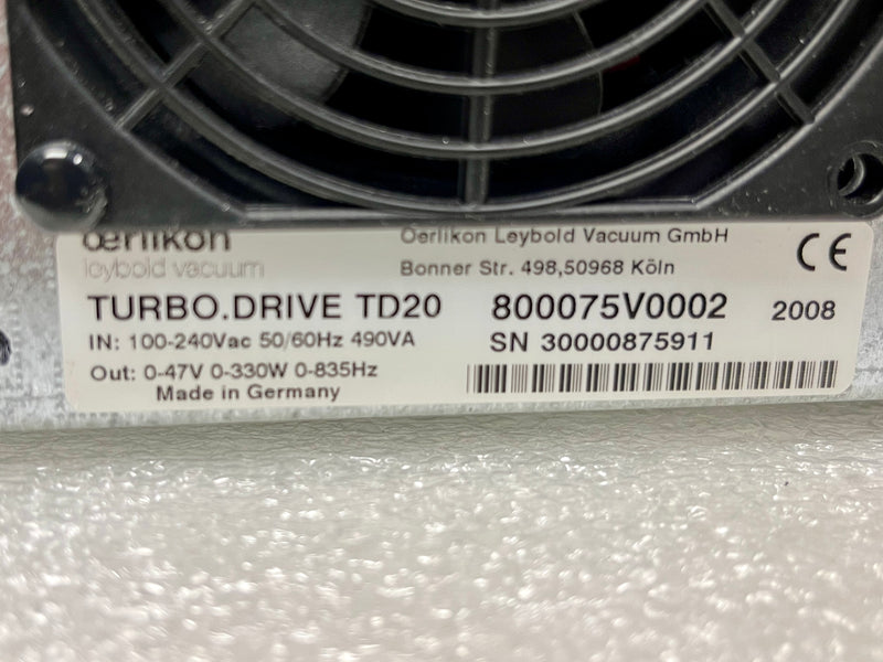 Leybold TD 20 Turbo Drive Vacuum Controller