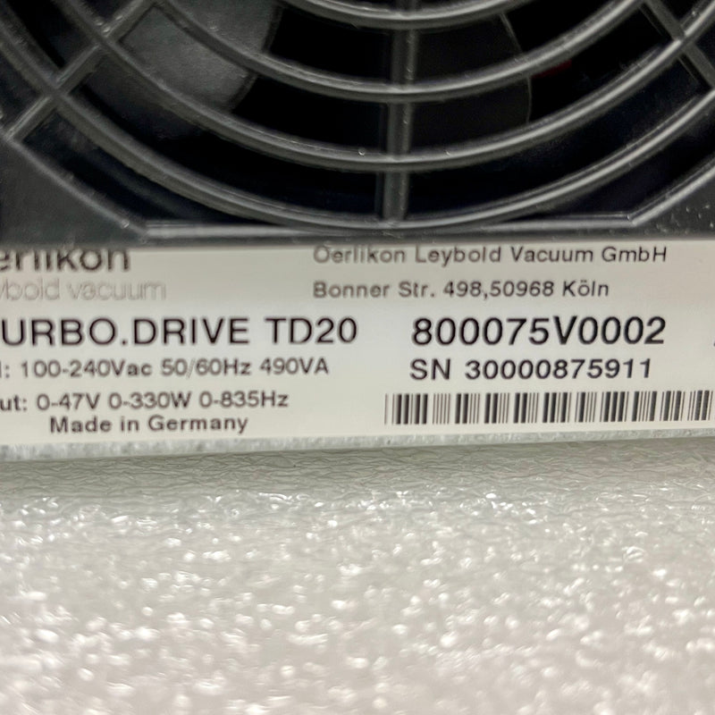 Leybold TD 20 Turbo Drive Vacuum Controller