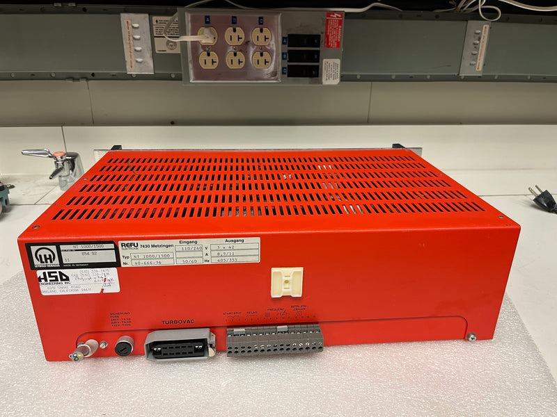Leybold Turbotronik NT 1000 / 1500 Turbomolecular Pump Controller / Power Supply Unit
