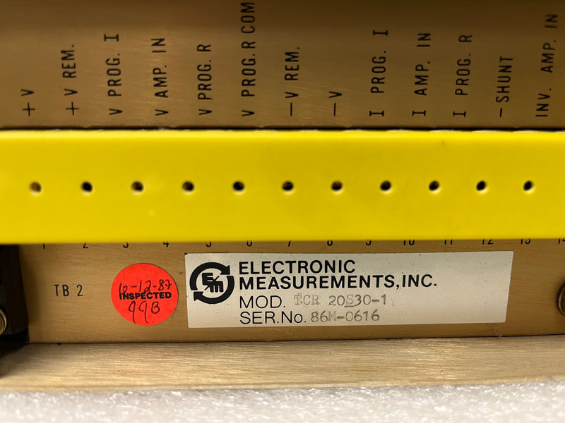 Electronic Measurements TCR 20 S 30 1 Power Supply