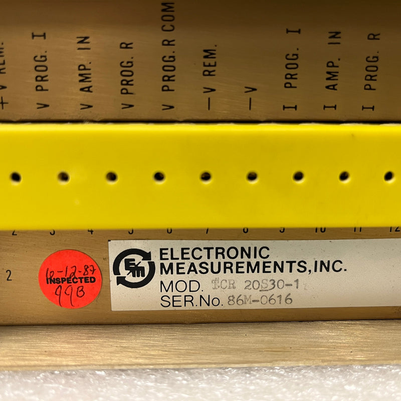 Electronic Measurements TCR 20 S 30 1 Power Supply