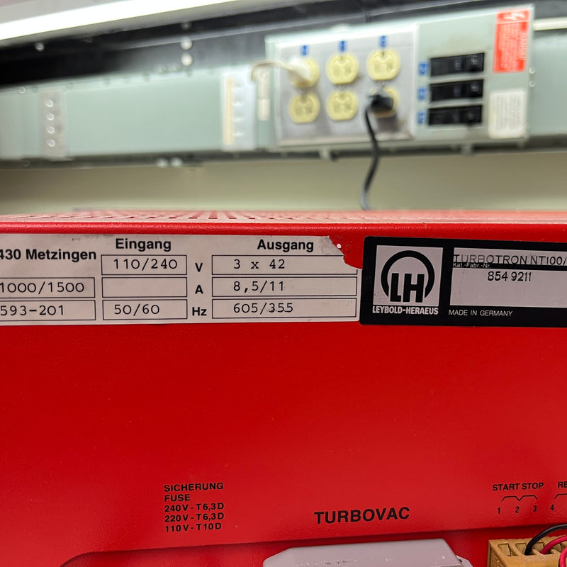 Leybold Turbotronik NT 1000 / 1500 Turbomolecular Pump Controller / Power Supply Unit