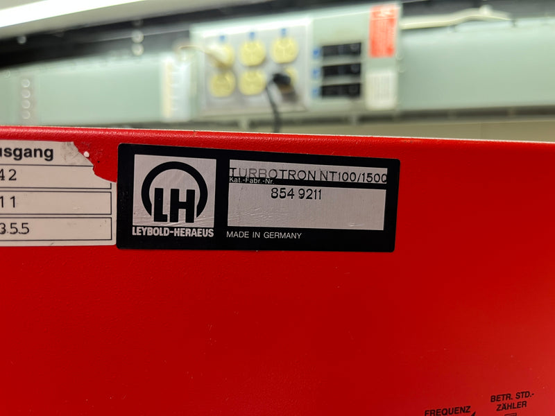Leybold Turbotronik NT 1000 / 1500 Turbomolecular Pump Controller / Power Supply Unit