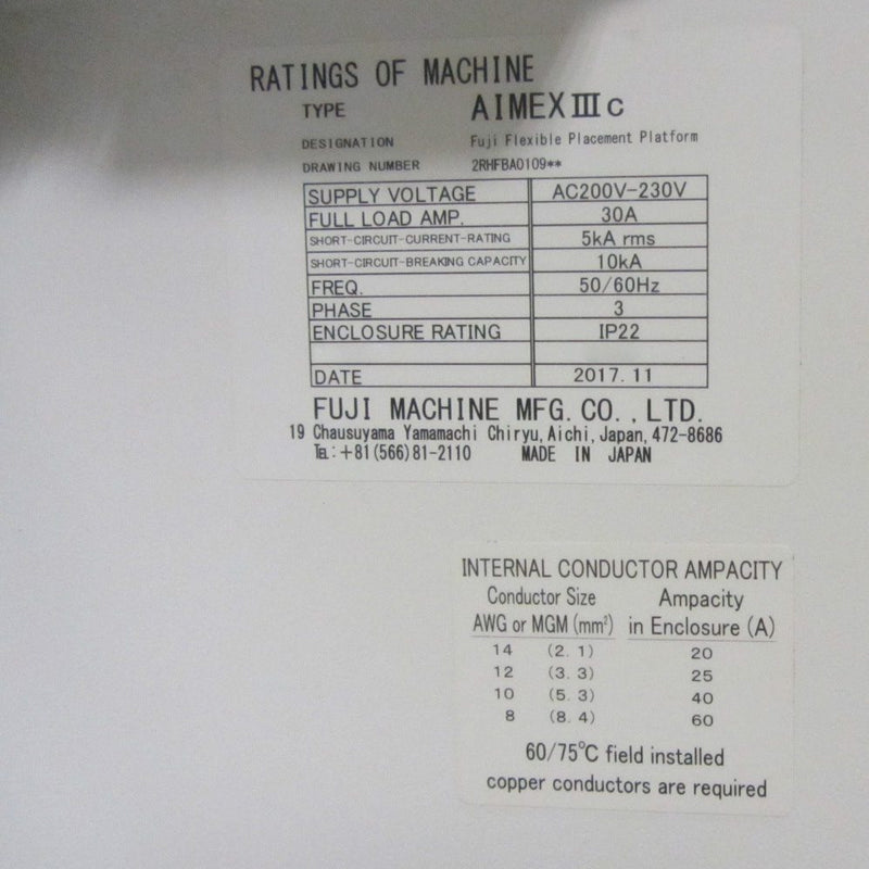 Fuji Aimex IIIC Pick and Place