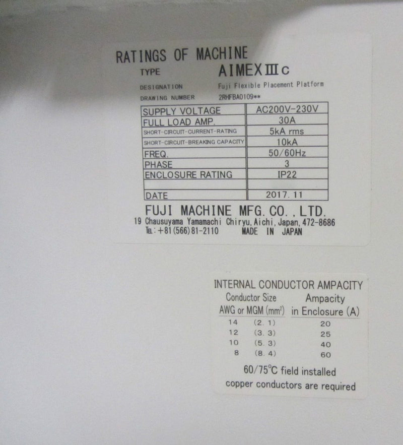 Fuji Aimex IIIC Pick and Place