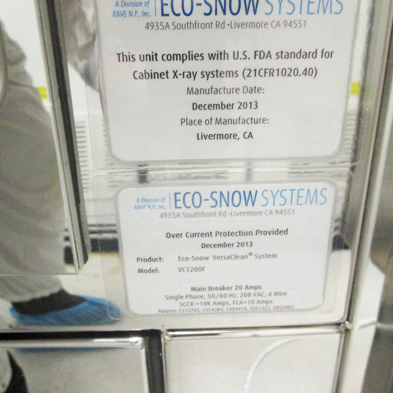 Rave Eco-Snow VC 1200 F CO2 Mask Cleaning System