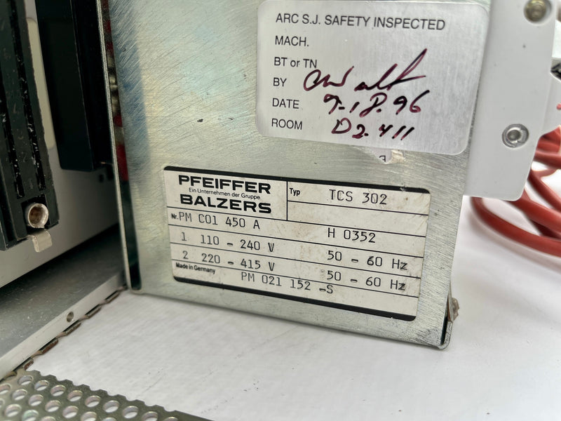 Balzers Pfeiffer TCP 310 Turbo Pump Power Supply