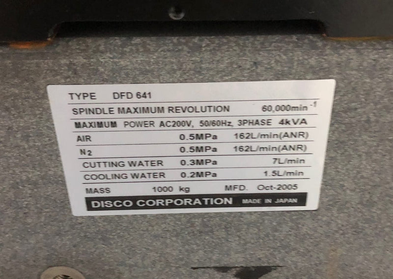 Disco DFD 641 Automatic Dicing Saw