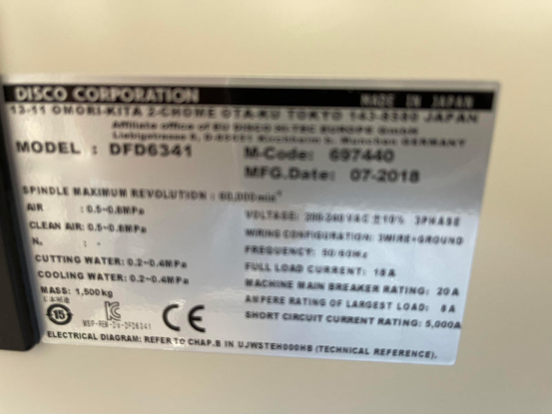 Disco DFD 6341 Automatic Dicing Saw