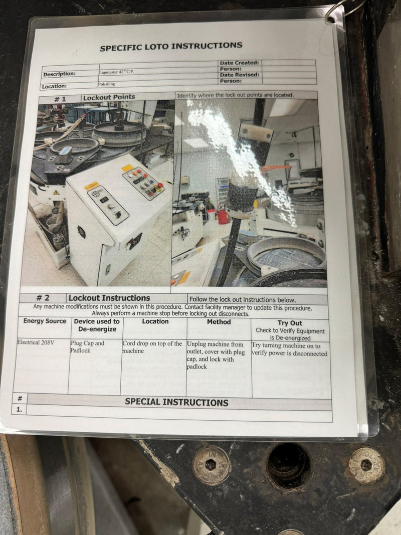 Lapmaster 48 Optical Polisher