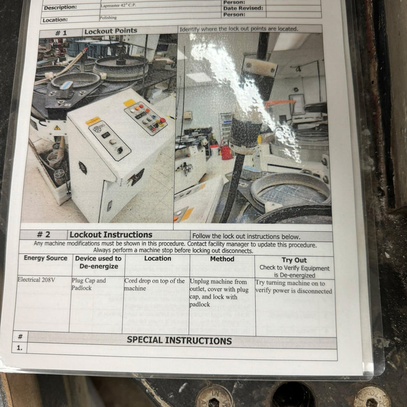 Lapmaster 48 Optical Polisher