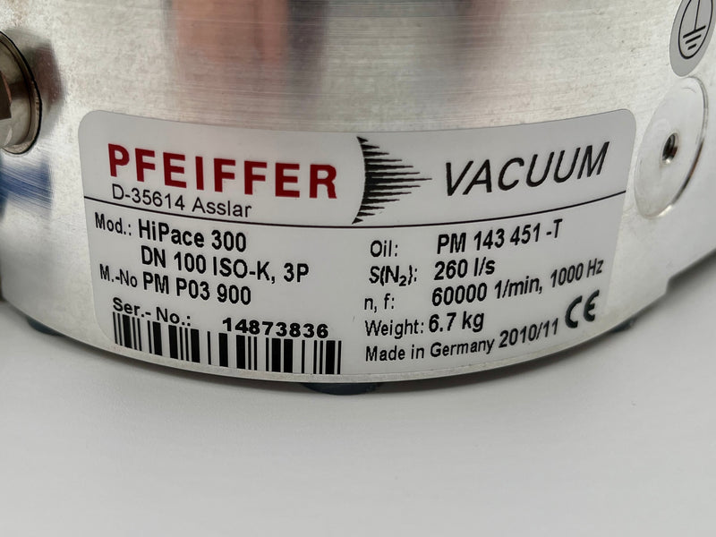 Pfeiffer HiPace 300 Turbomolecular Vacuum Pump System