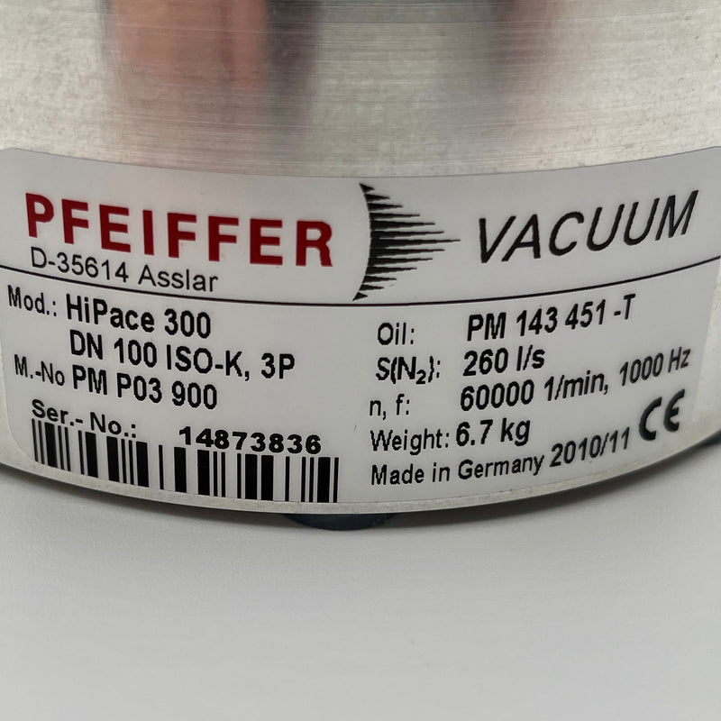 Pfeiffer HiPace 300 Turbomolecular Vacuum Pump System