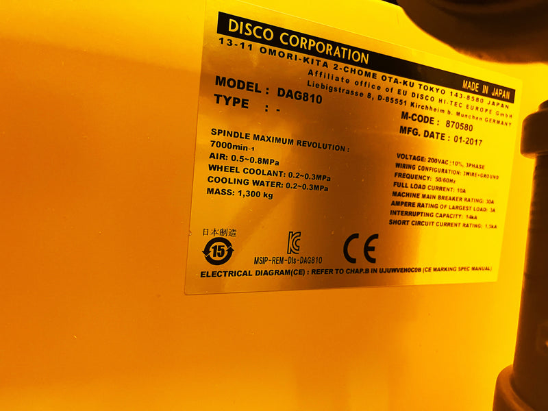 Disco DAG 810 Back Grinder