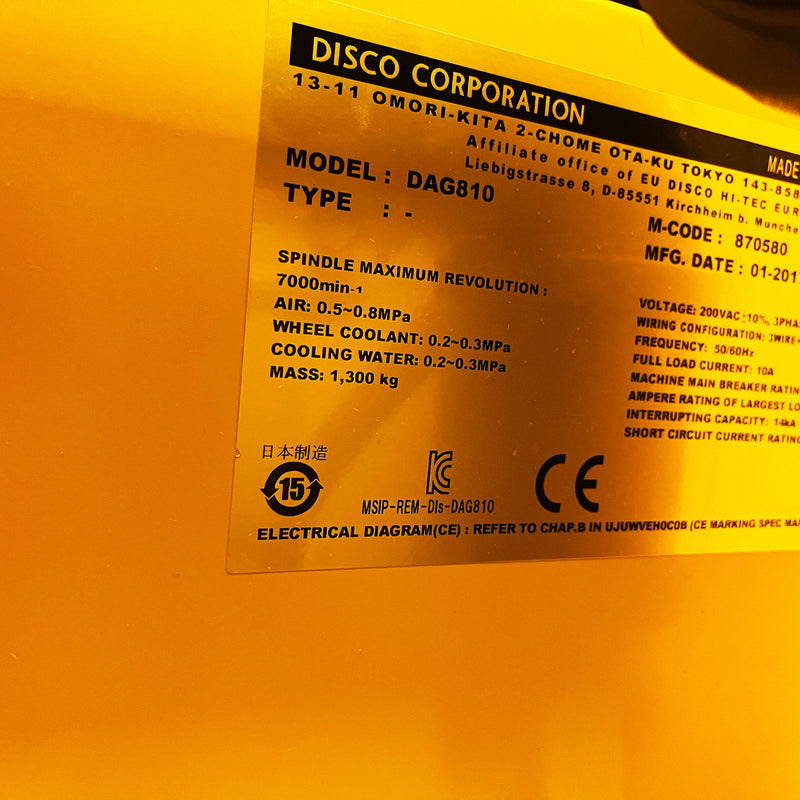 Disco DAG 810 Back Grinder