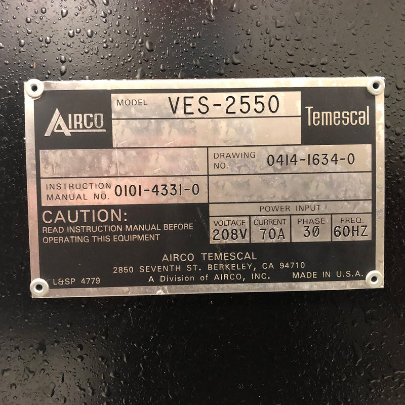 Ferrotec / Temescal VES 2550 Evaporator