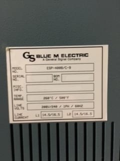 Blue M ESP 400 BC 9