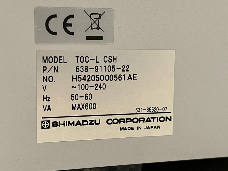 Shimadzu TOC L CSH Carbon Analyzer