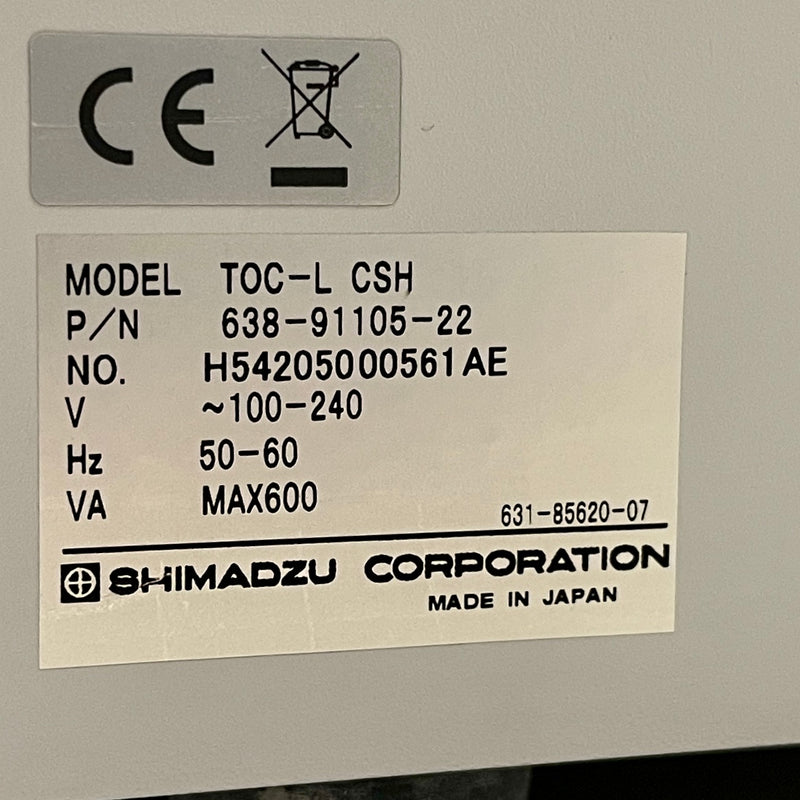 Shimadzu TOC L CSH Carbon Analyzer