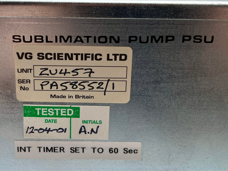 VG Scientific ZU 457 Sublimation Pump PSU