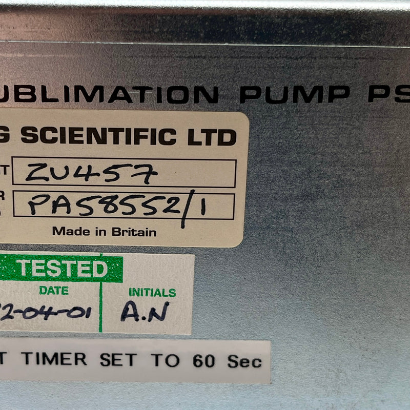 VG Scientific ZU 457 Sublimation Pump PSU