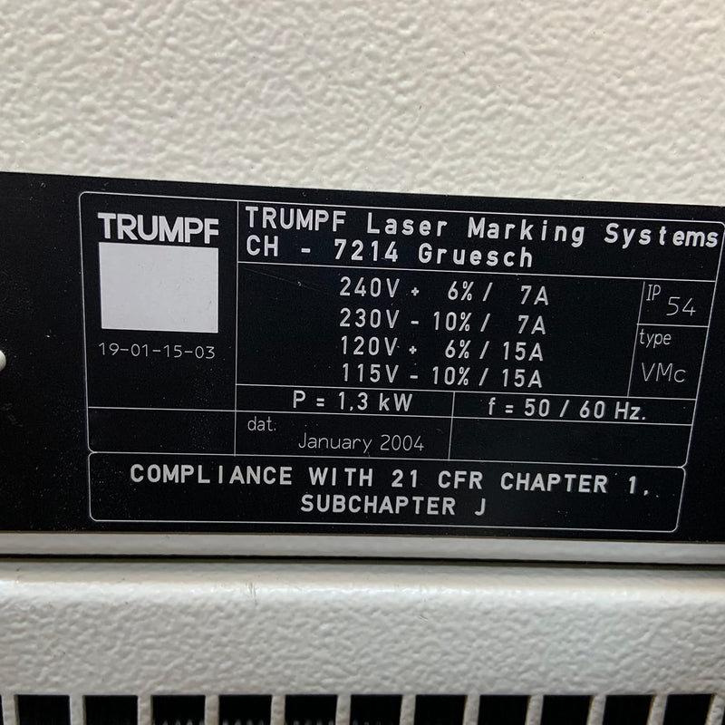 Trumpf Laser Marker