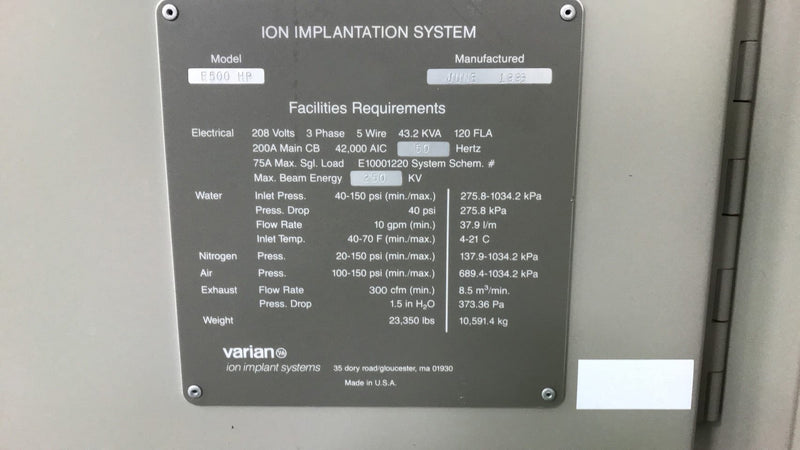 Keysight / Agilent E 500 Implanter