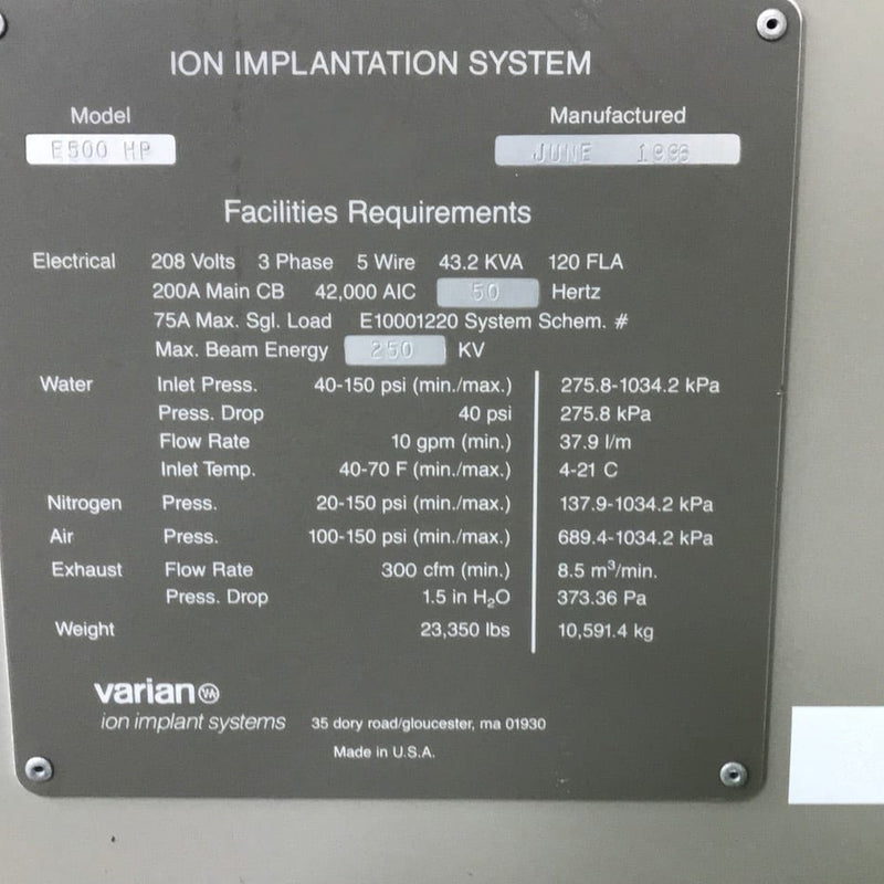 Keysight / Agilent E 500 Implanter
