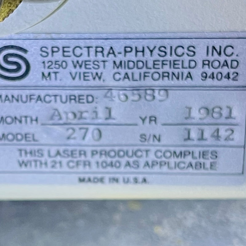 Spectra-Physics 270 Exciter Laser Power Supply