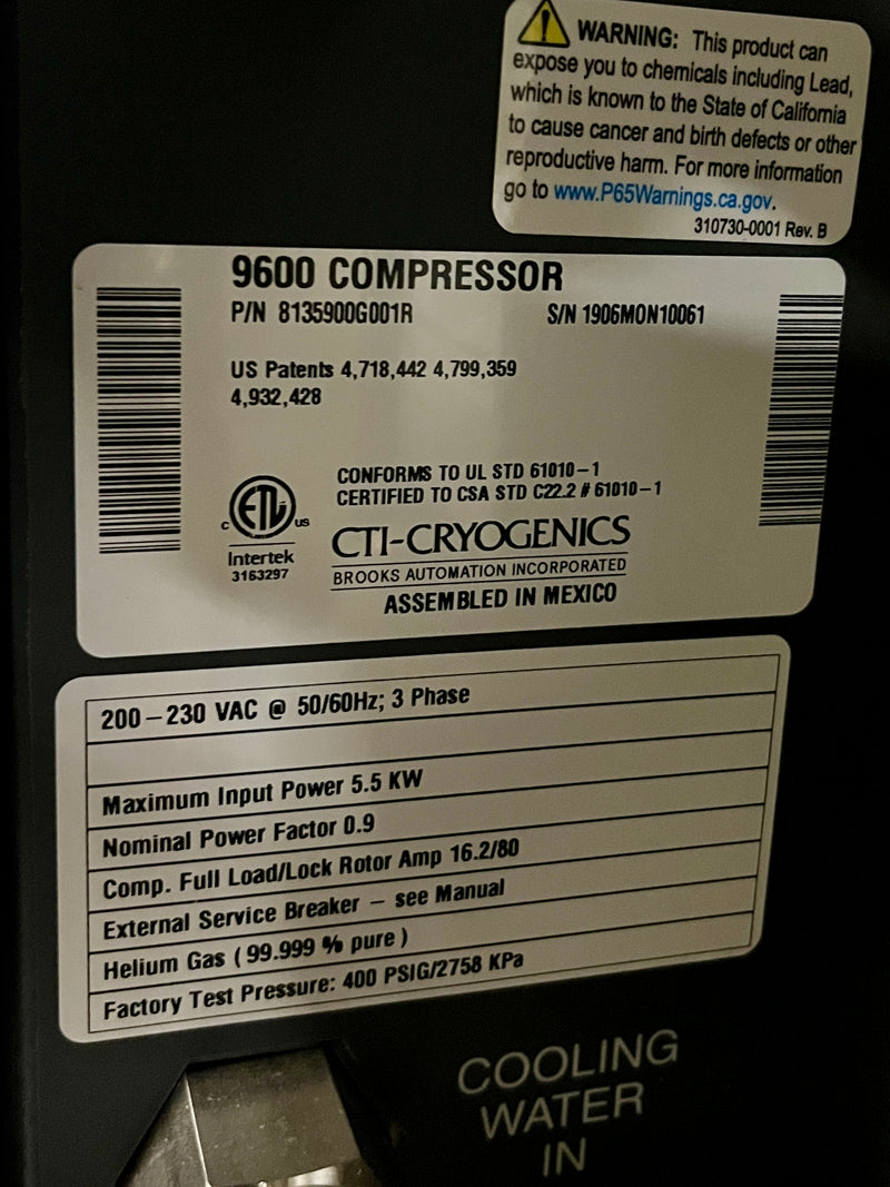 CTI 9600 Cryo Compressor
