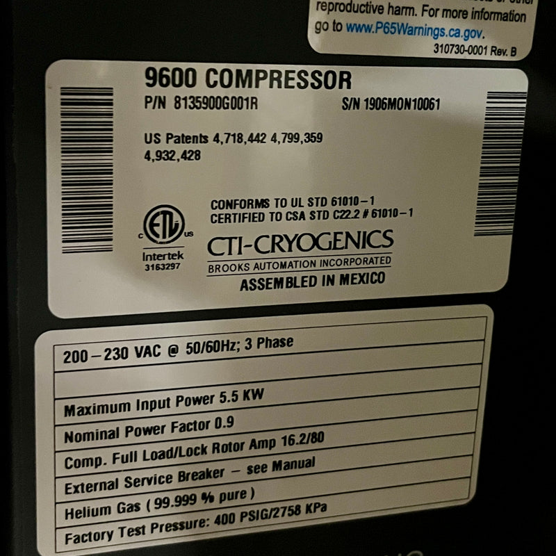 CTI 9600 Cryo Compressor
