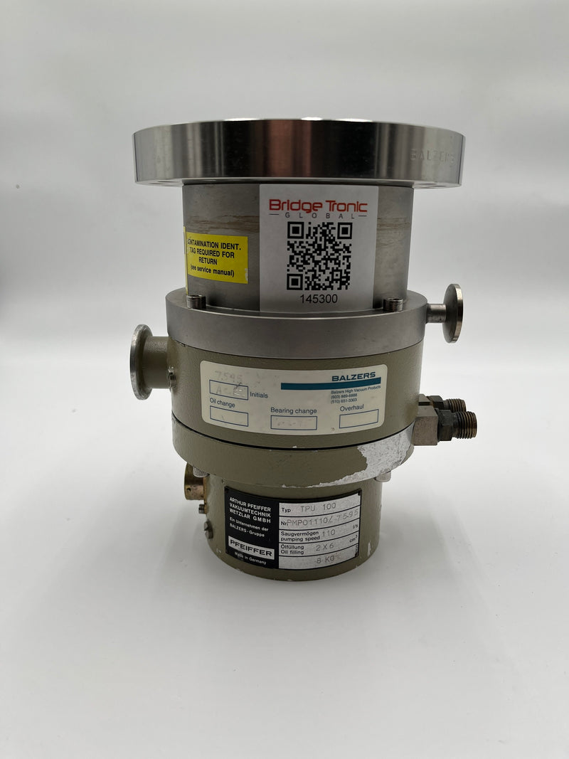 Balzers Pfeiffer TPU 100 Turbomolecular Vacuum Pump