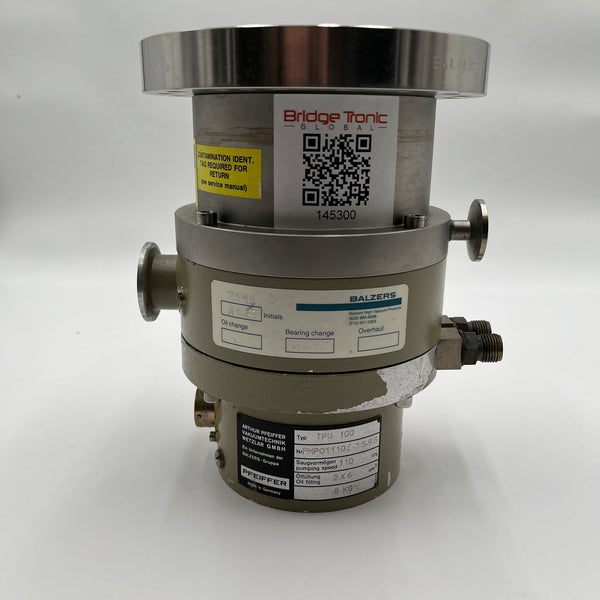 Balzers Pfeiffer TPU 100 Turbomolecular Vacuum Pump