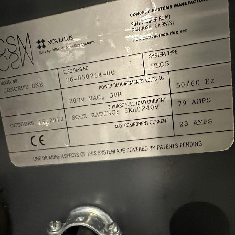 Lam / Novellus Concept One CVD (Chemical Vapor Deposition)