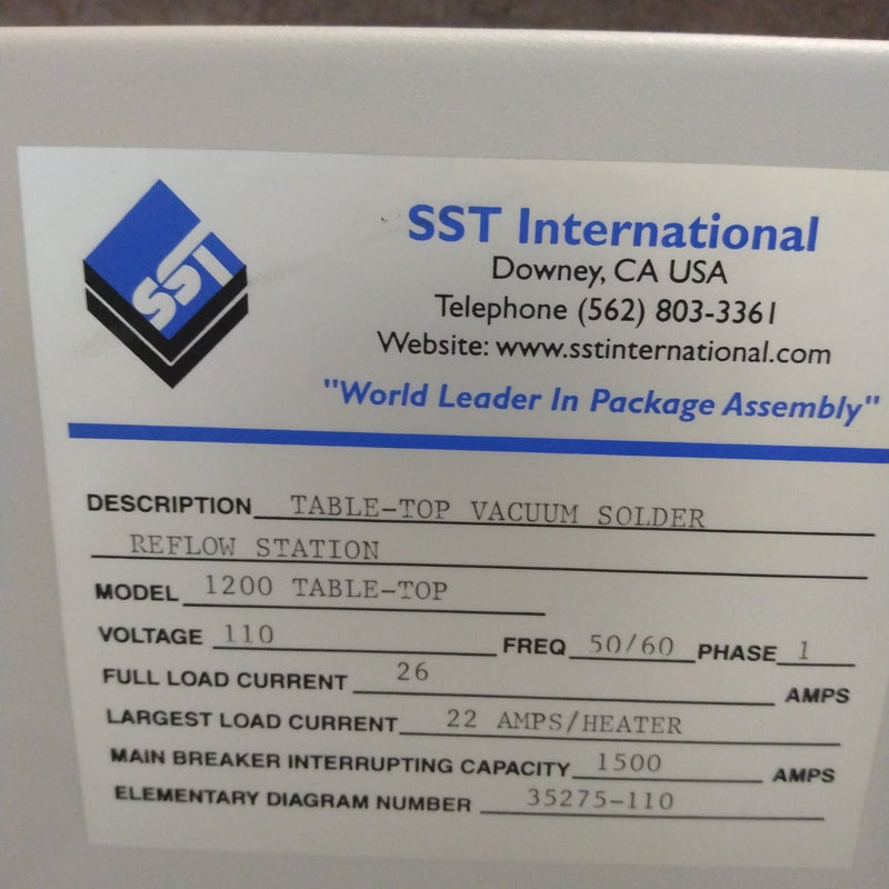 SST 1200 Tabletop Vacuum Solder