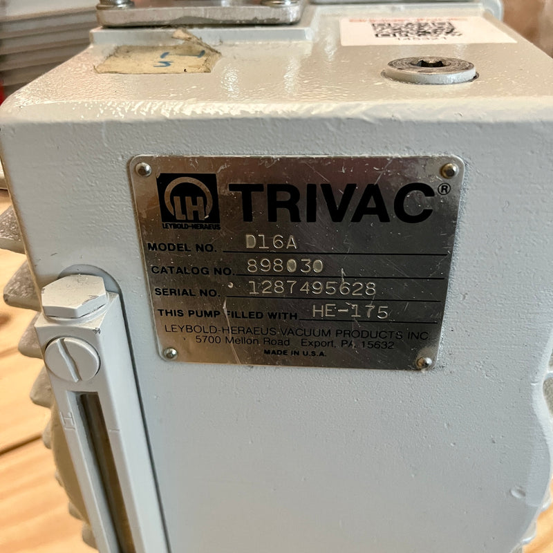 Leybold Heraeus Trivac D 16 A Vacuum Pump