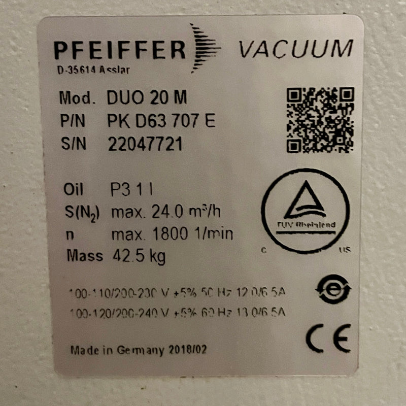 Pfeiffer DUO 20 M Vacuum Pump