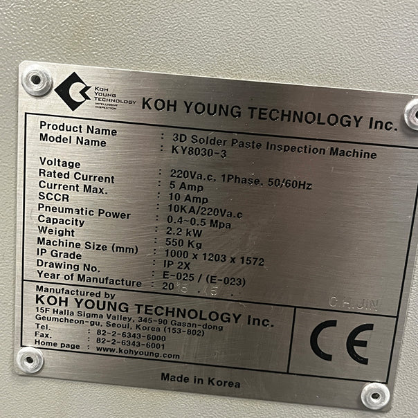 Koh Young KY 8030 3 3D Solder Paste Inspection