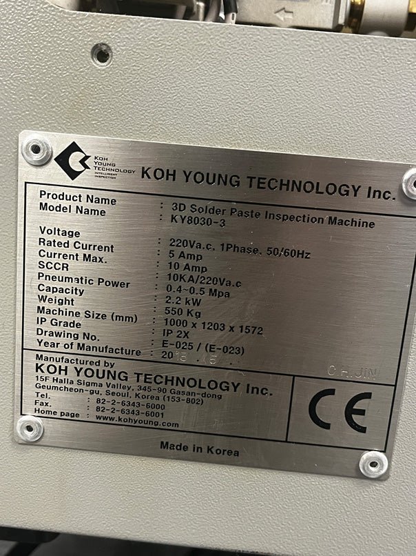 Koh Young KY 8030 3 3D Solder Paste Inspection