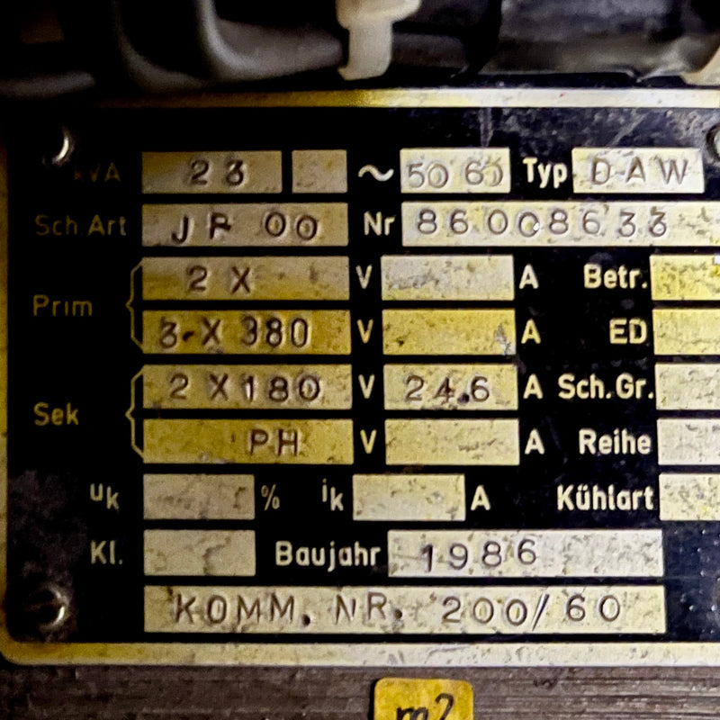 Bruker B MN 200 60 A 5 Variable Transformer