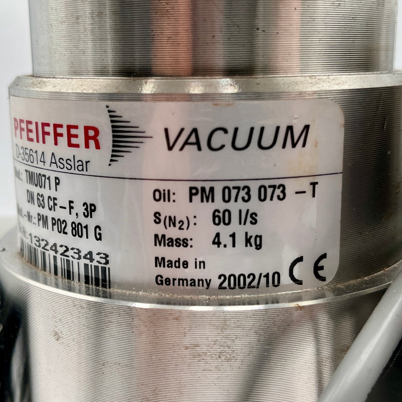 Pfeiffer Turbomolecular Vacuum Pump System