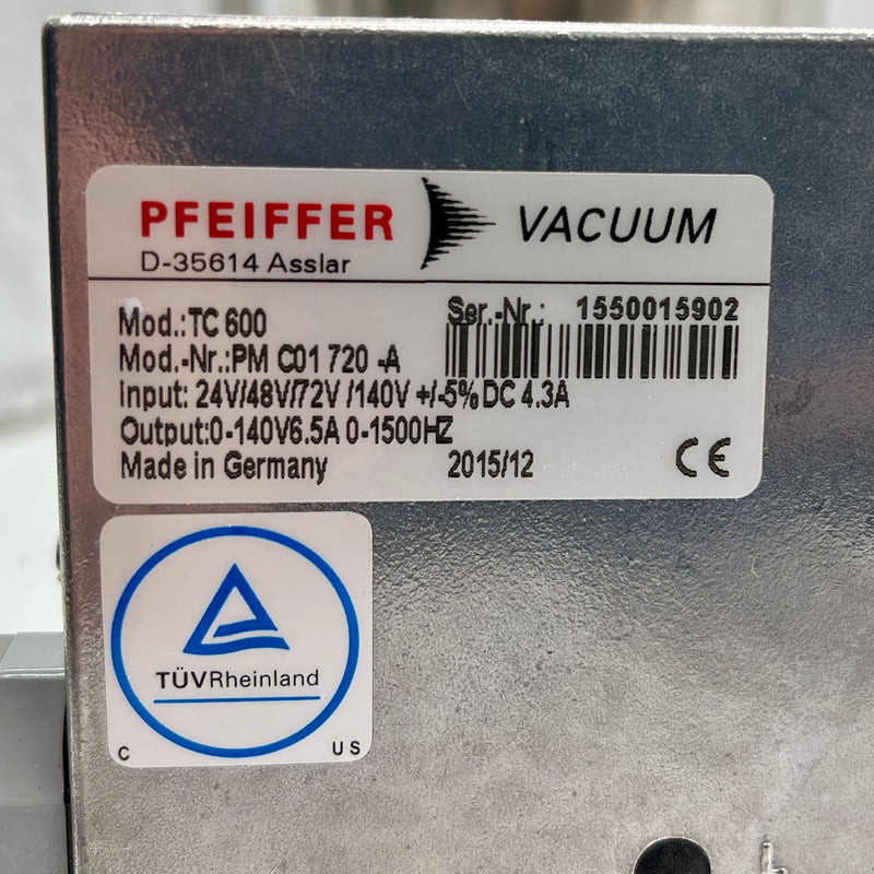 Pfeiffer Turbomolecular Vacuum Pump System